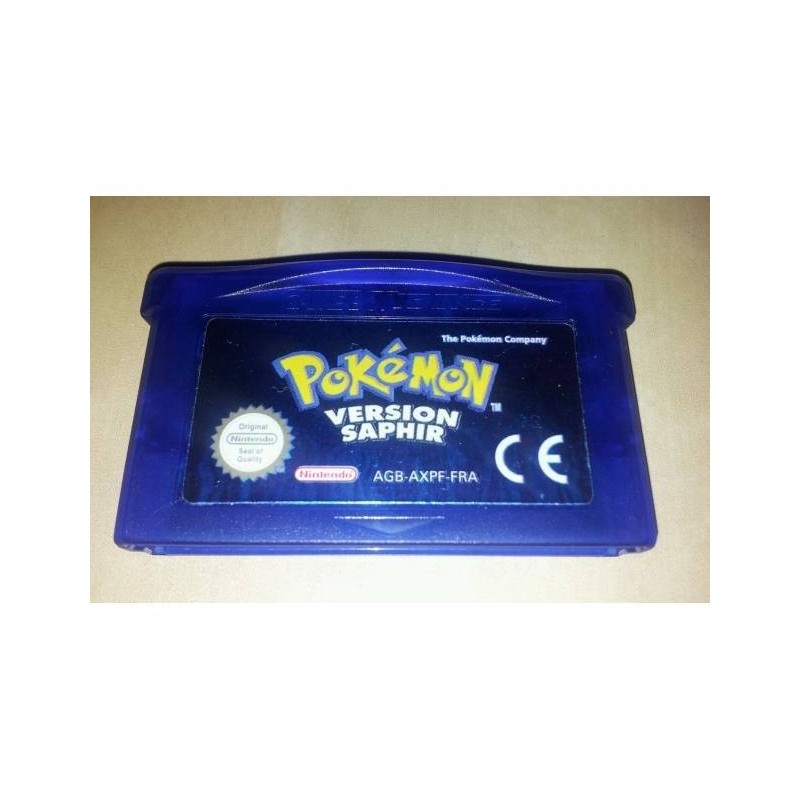 POKEMON VERSION SAPHIR (pile à remplacer ,cart.seule originale)