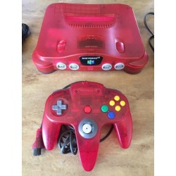 CONSOLE NINTENDO 64 Clear Red Pal (sans boite)