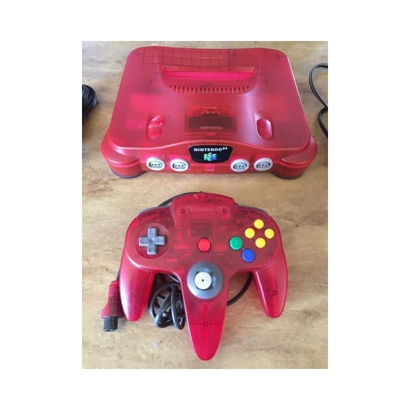 CONSOLE NINTENDO 64 Clear Red Pal (sans boite)