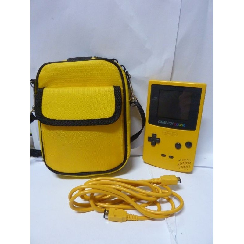 GAME BOY COLOR JAUNE (très bon état) avec cable link et sacoche