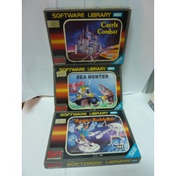 Lot 3 Jeux Msx K7 : Castle Combat, Sea Hunter, Roger Rubbish