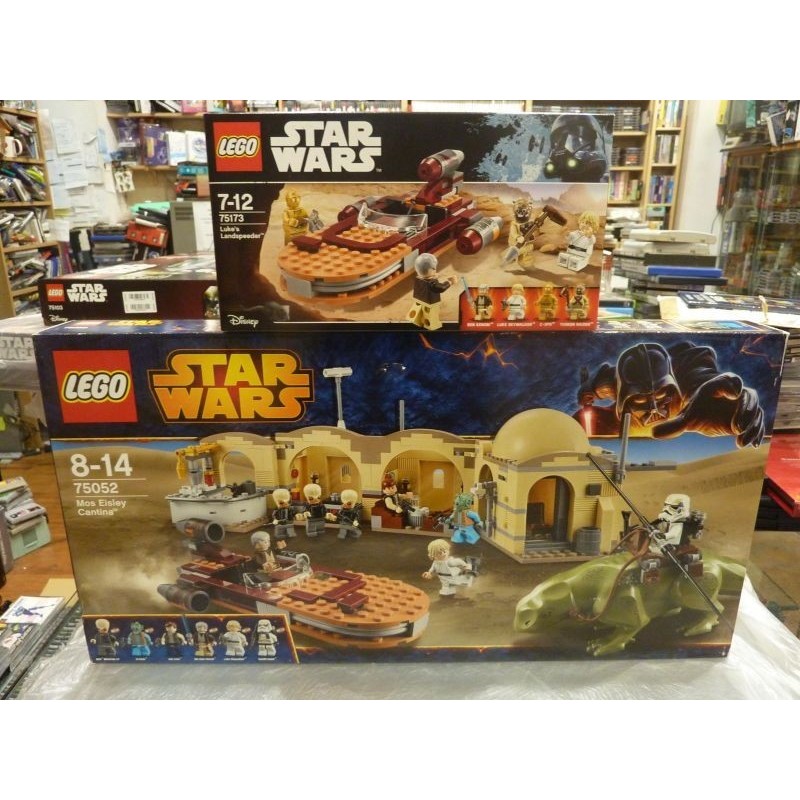 lego-star-wars-mos-eisley-cantina-75052-lukes-landspeeder-75173-neuf-