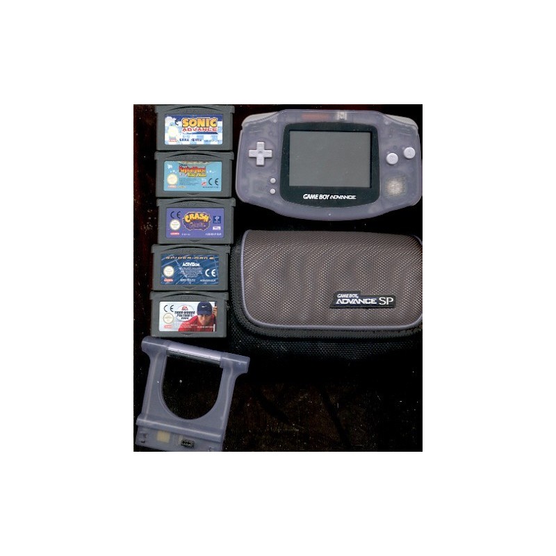GAME BOY ADVANCE+5 jeux+Lumière+Sacoche